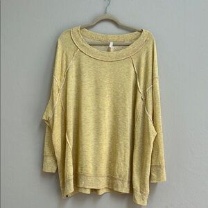 FP Movement by Free People Light Yellow Oversized Sweatshirt